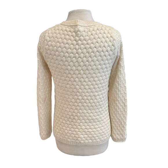 Cottage Core Field Flower Cream Knit Sweater Medium - Picture 3 of 9